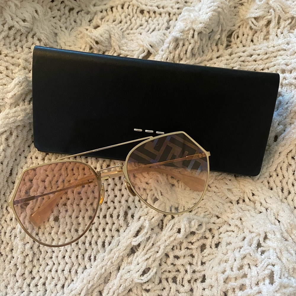 FENDI eyeline gold colored sunglasses